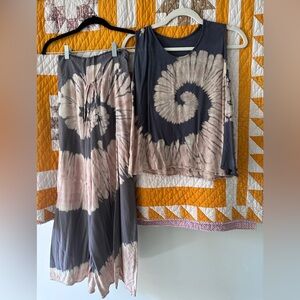 Tie dye boho two piece set